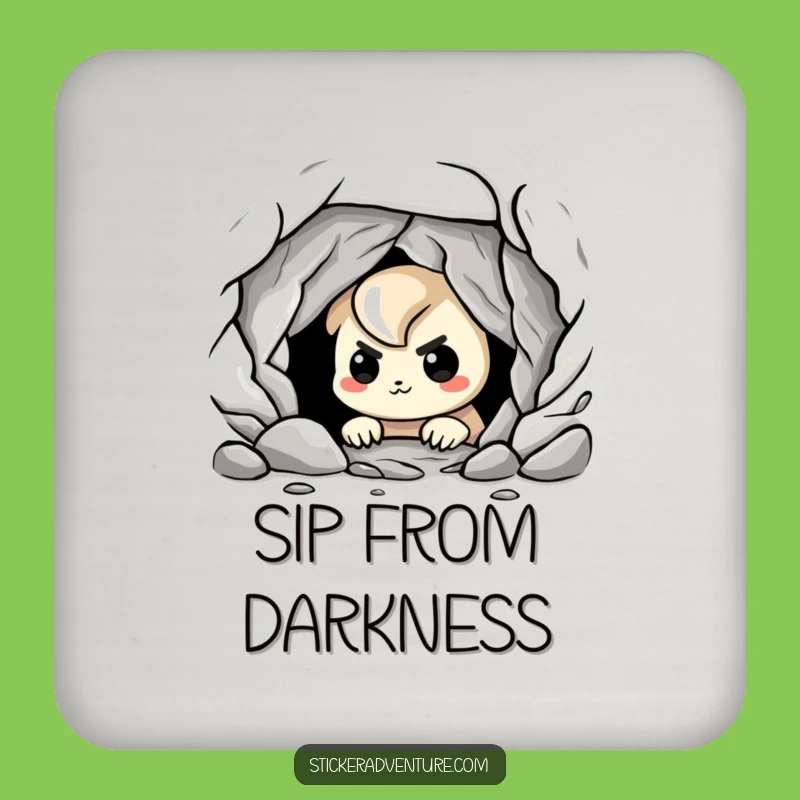 Funny Cave Explorer Drink Coaster: Protect Surfaces from Mysterious Brews