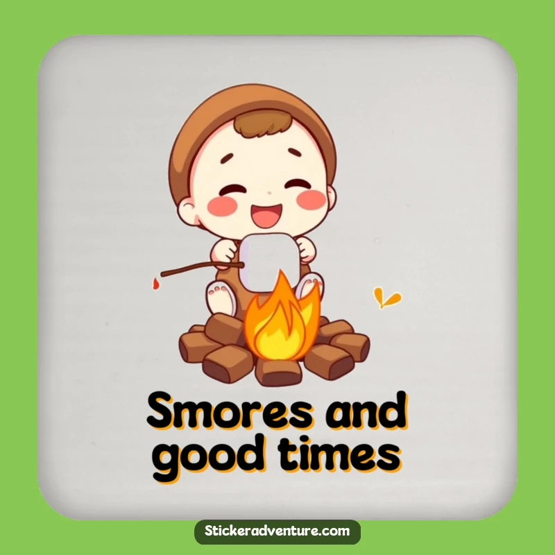Funny Campfire Marshmallow Coaster Set - Humorous Table Protection Gift