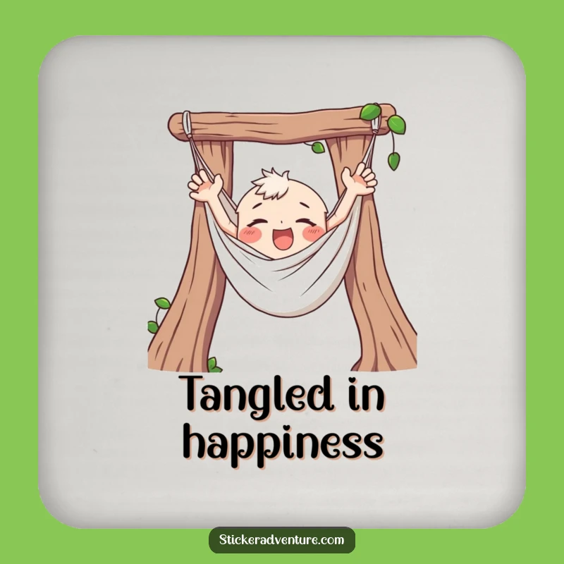 Funny Hammock Coaster - Protect Surfaces with Happy Tangles