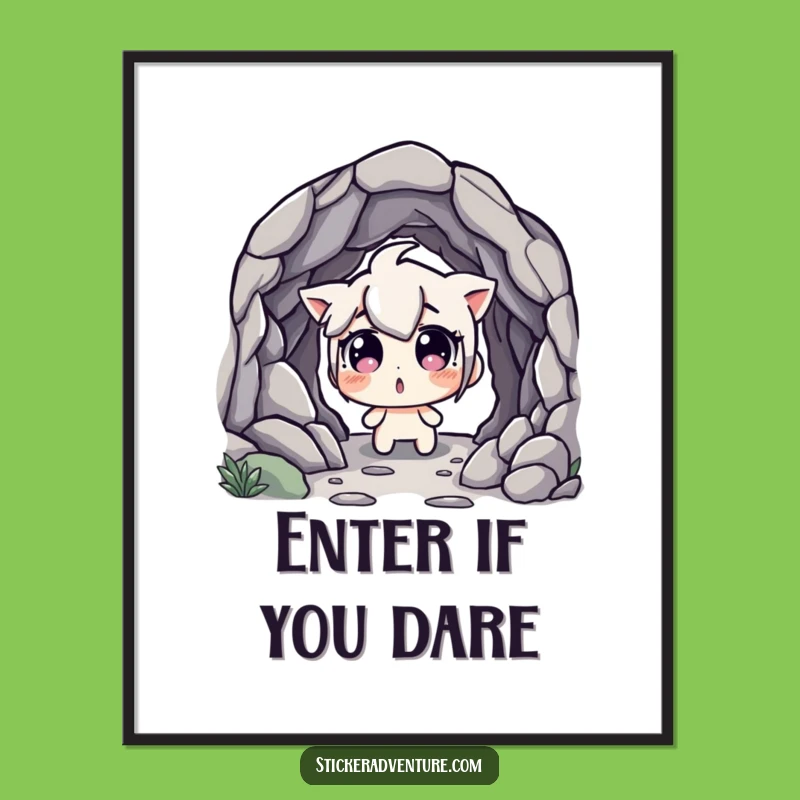 Funny Cave Discovery Poster: Intriguing Find, Humorous Wall Art