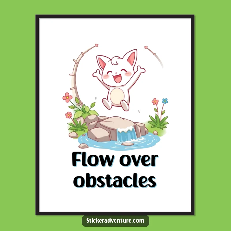 Funny Stream Leap Poster: Inspire Joyful Leaps!