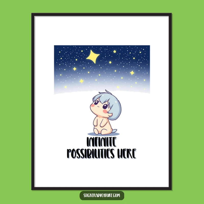 Funny Starry Night Sky Poster: Bring Celestial Humor and Wonder to Your Walls.
