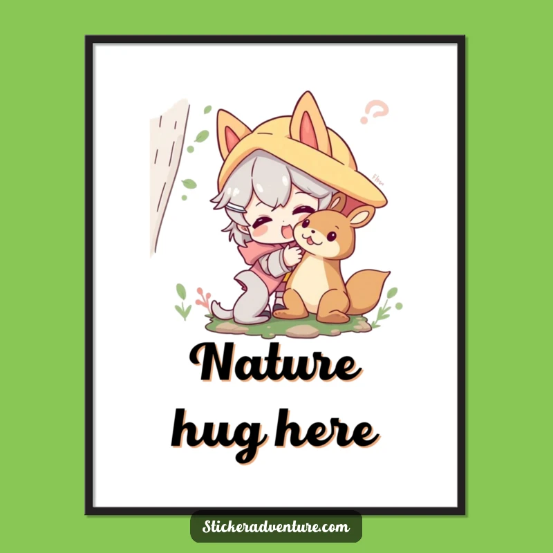 Funny Forest Friends Poster - Playful Character Nature Art
