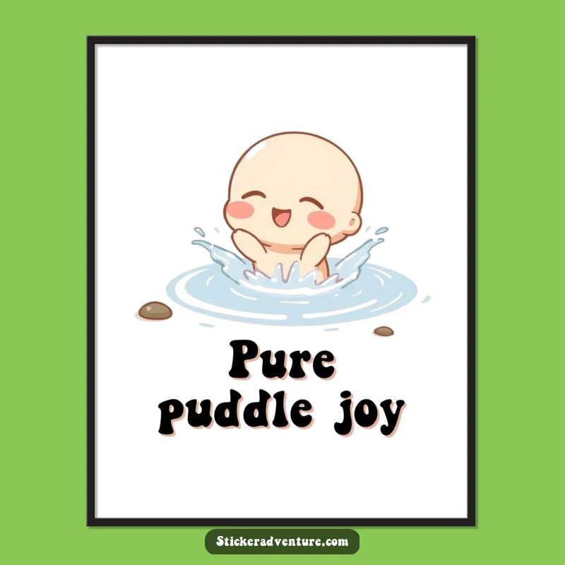 Funny Character Splashing Poster - Vibrant Wall Art for Joyful Spaces Gift