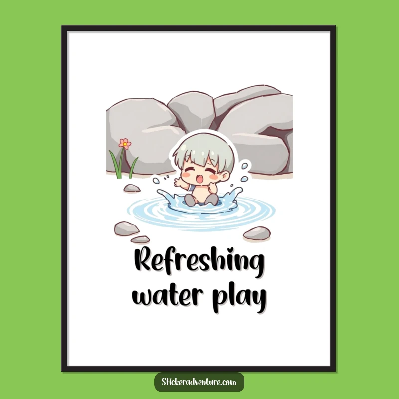 Funny Splashing Stream Poster - Humorous Water Art & Gift Idea