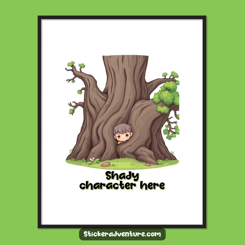Funny Tree Peeker Poster: Add Mystery to Your Walls!