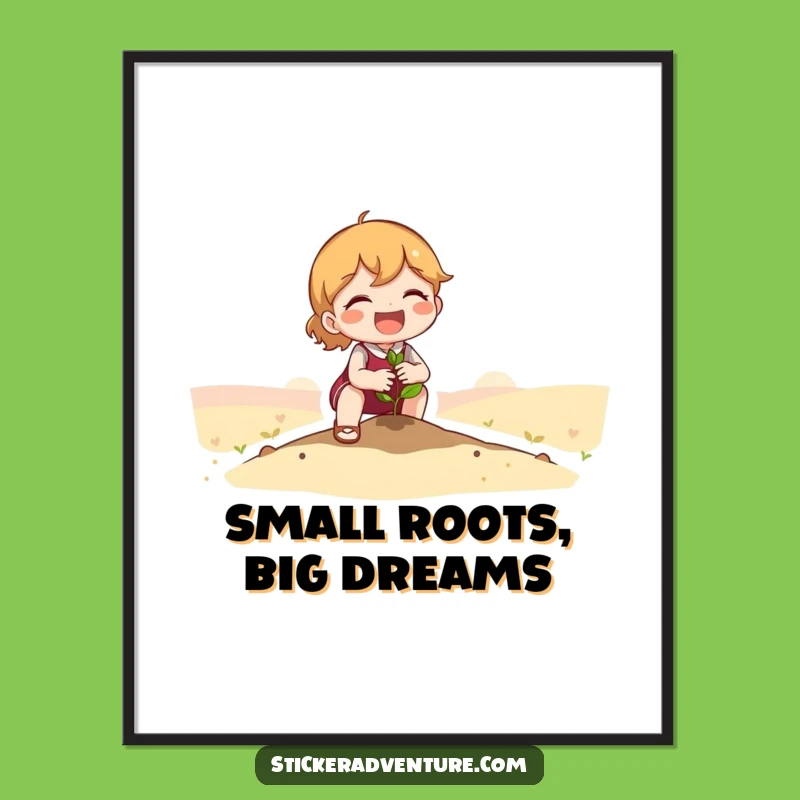 Funny Seedling Planting Poster: Cute Character's Inspiration, Perfect Wall Art Funny Gift!