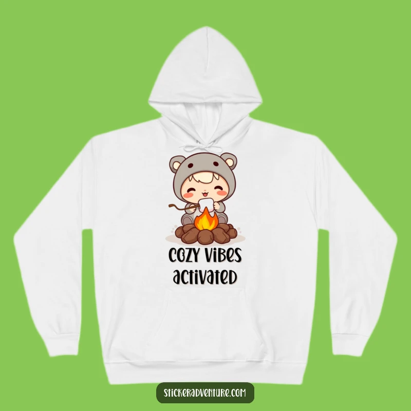 Funny Roasting Marshmallow Hoodie: Stay Warm with Cute Campfire Humor.