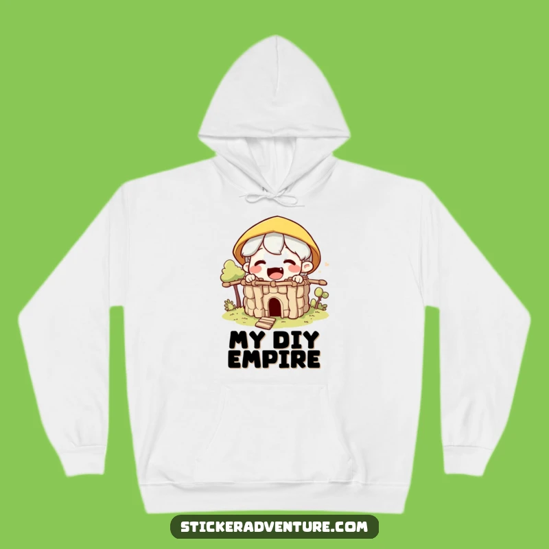 Funny Builder Character Hoodie: Cozy Comfort for Creative Fort Construction