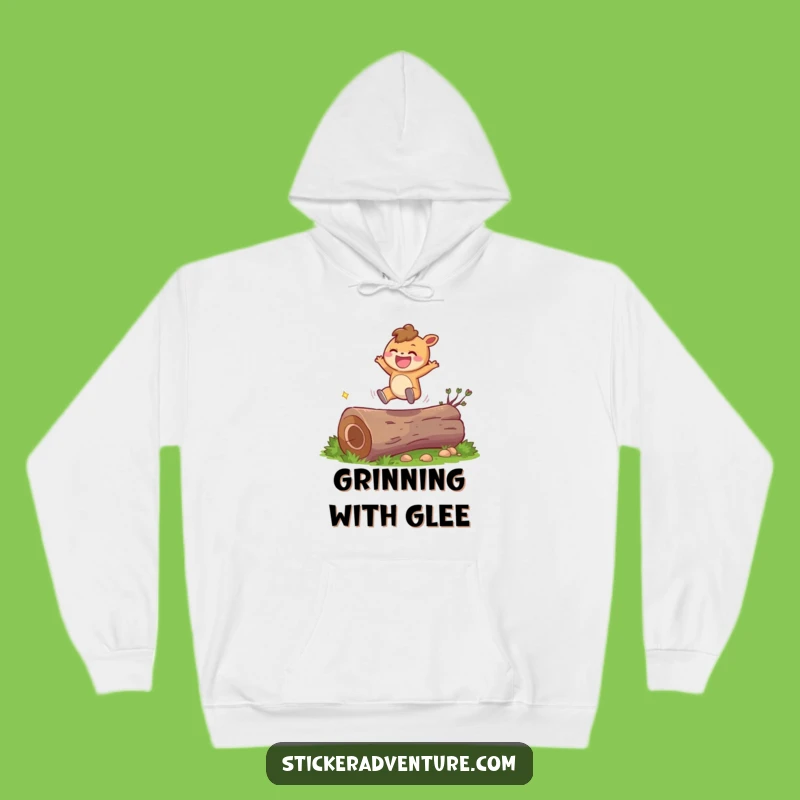 Funny Happy Leaping Character Hoodie - Cozy & Joyful Comfort for Everyday
