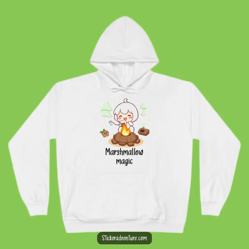 Funny Roasting Marshmallow Hoodie: Cozy Campfire Character, a Warm Funny Gift