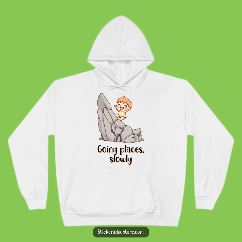 Funny Cliff Scaling Character Hoodie: Cozy Adventure and Laughs Guaranteed!