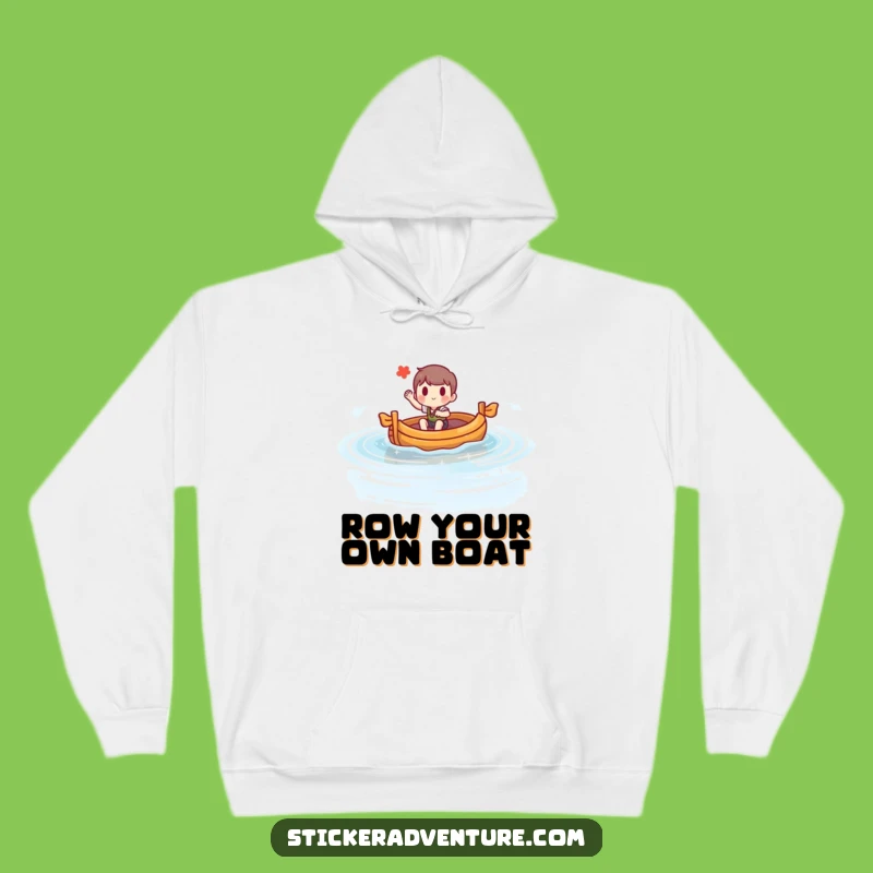 Funny Lake Raft Hoodie: Cheerful Character Adventure Cozy Warm Gift