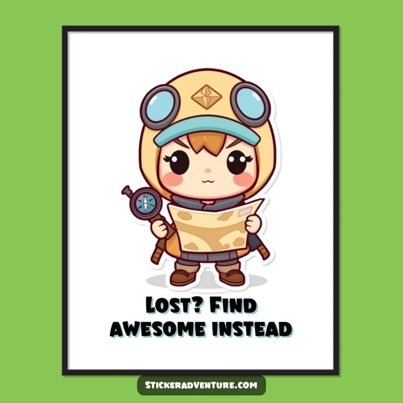 Free Printable Wall Art: Determined Explorer's Journey - Funny Downloadable Art