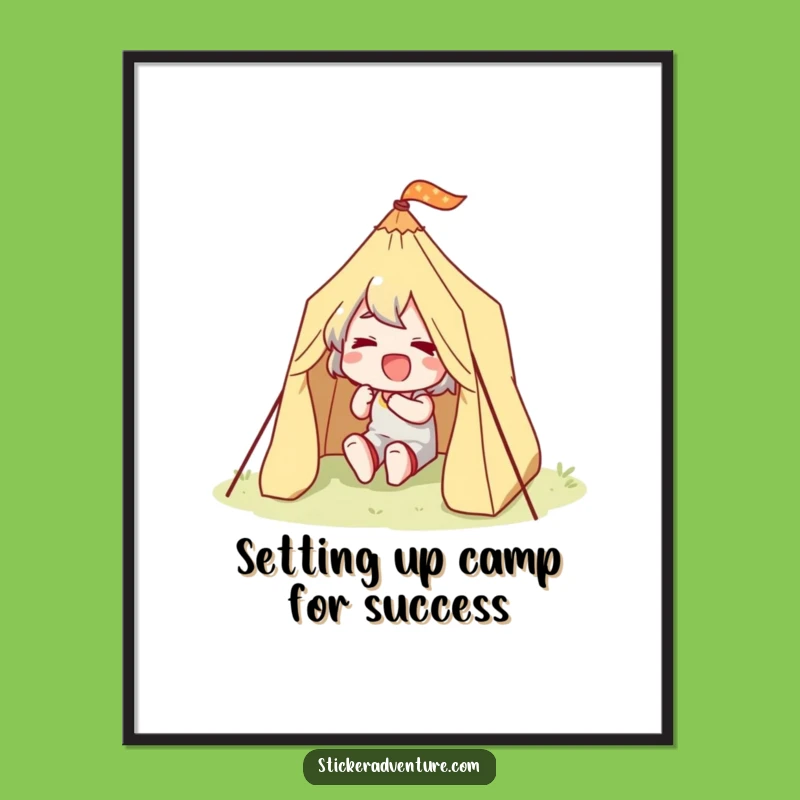 Free Printable Wall Art: Happy Camper Tent Setup Adventure Art!