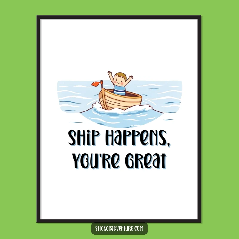 Funny Free Printable Wall Art: Happy Sailor Character