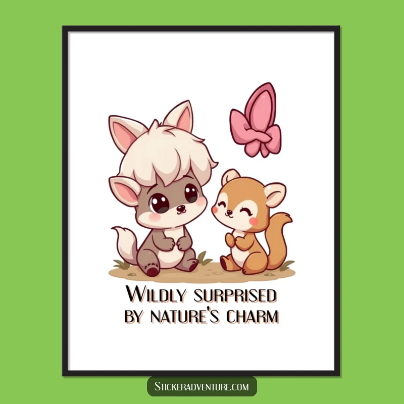 Funny Free Printable Wall Art: Shy Creature Surprise - Downloadable Art for Home Decor