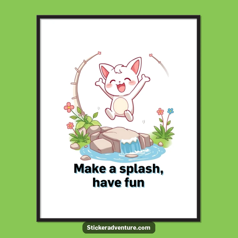 Funny Free Printable Wall Art: Stream Leap Action, Hilarious Downloadable Decor