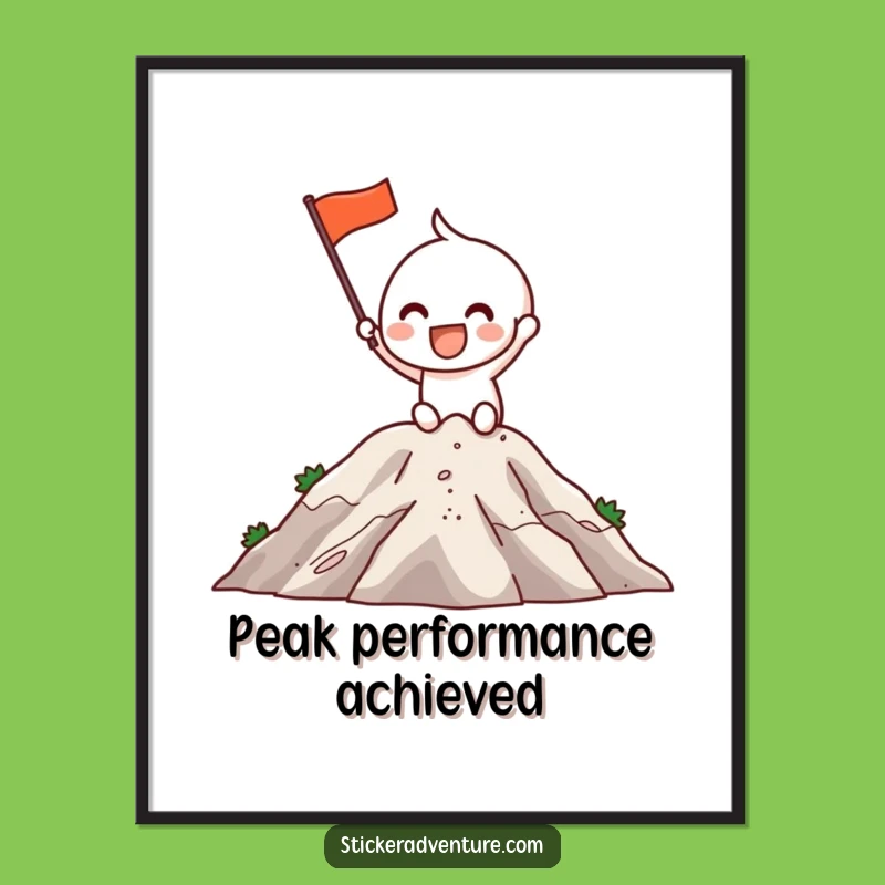 Funny Free Printable Wall Art: Mountaintop Achievement - Downloadable Inspirational Decor