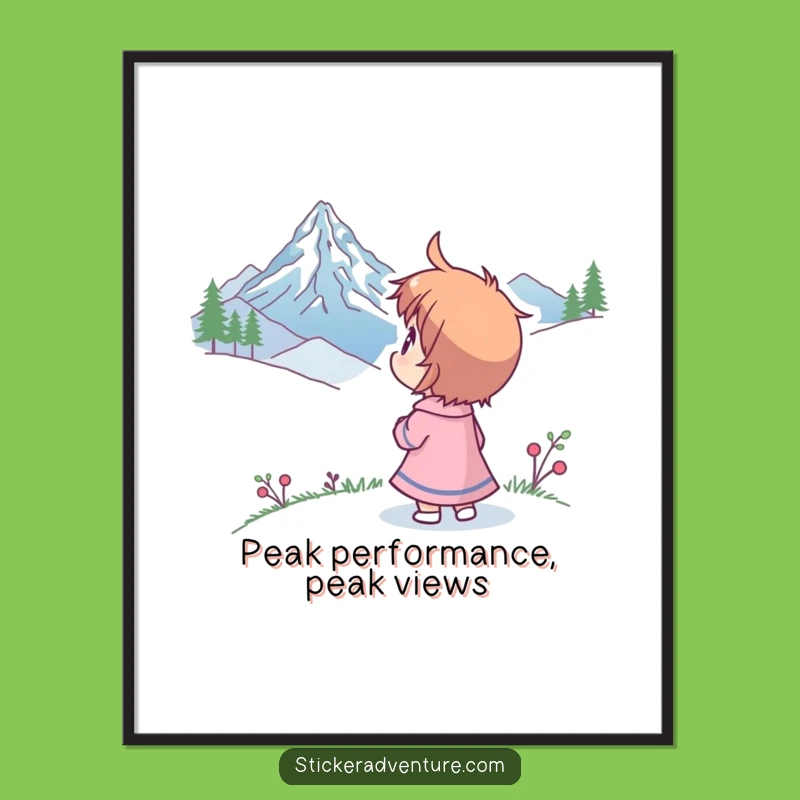 Free Printable Wall Art: Wondering Character Mountain Peak Funny Decor
