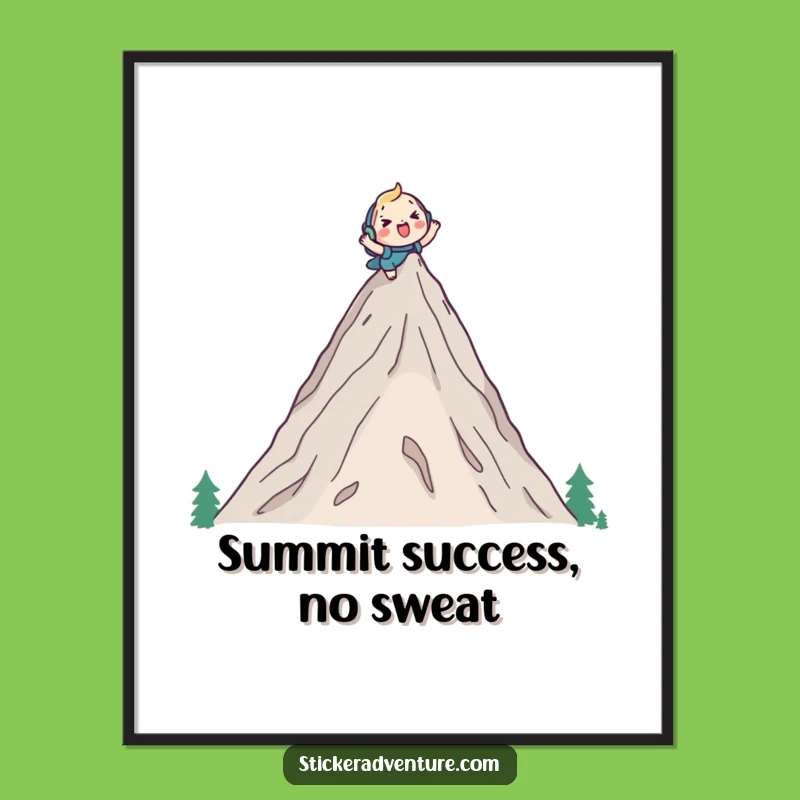 Funny Free Printable Wall Art: Cheerful Mountain Climber