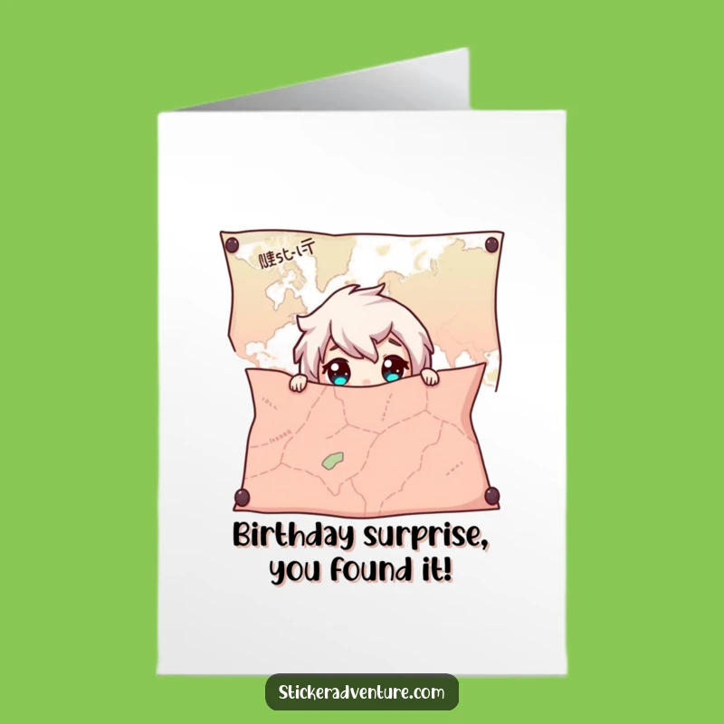 Free Printable Birthday Card: Map Hider - Funny Surprise Downloadable Gift!
