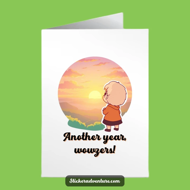 Free Printable Birthday Card Awe Sunset Character Amazing Downloadable Gift