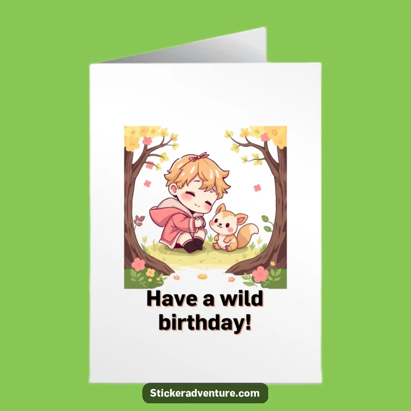 Free Printable Birthday Card Funny Woodland Friends Character DIY Downloadable Gift
