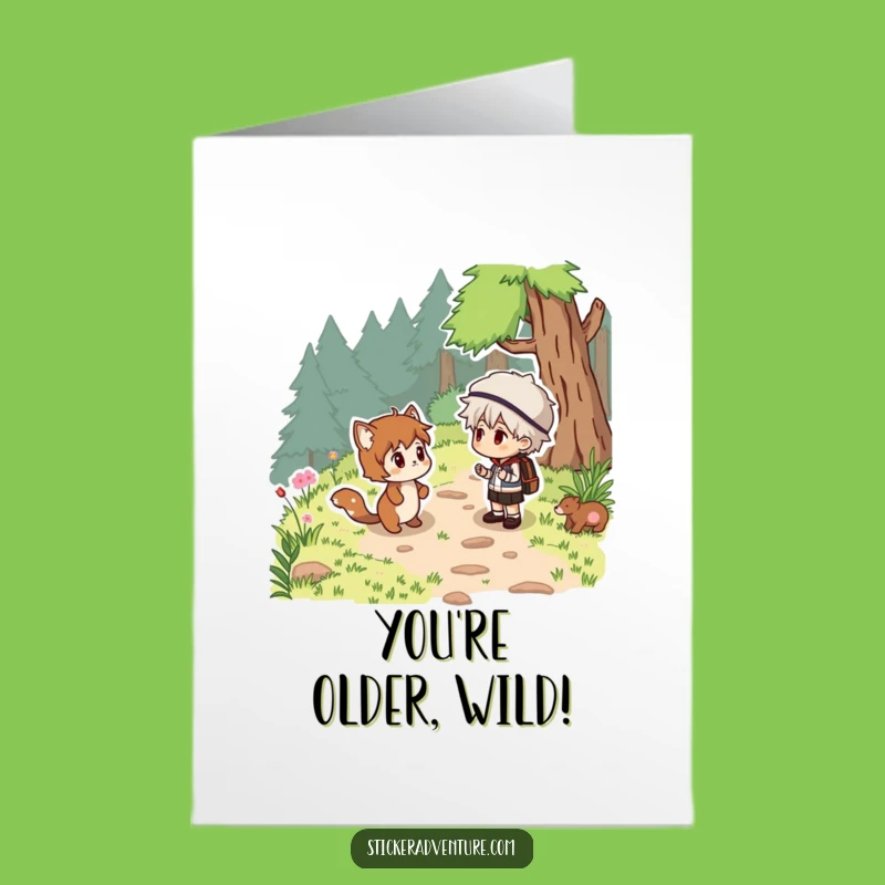 Free Printable Birthday Card: Woodland Surprise Greeting - Funny Downloadable Joy