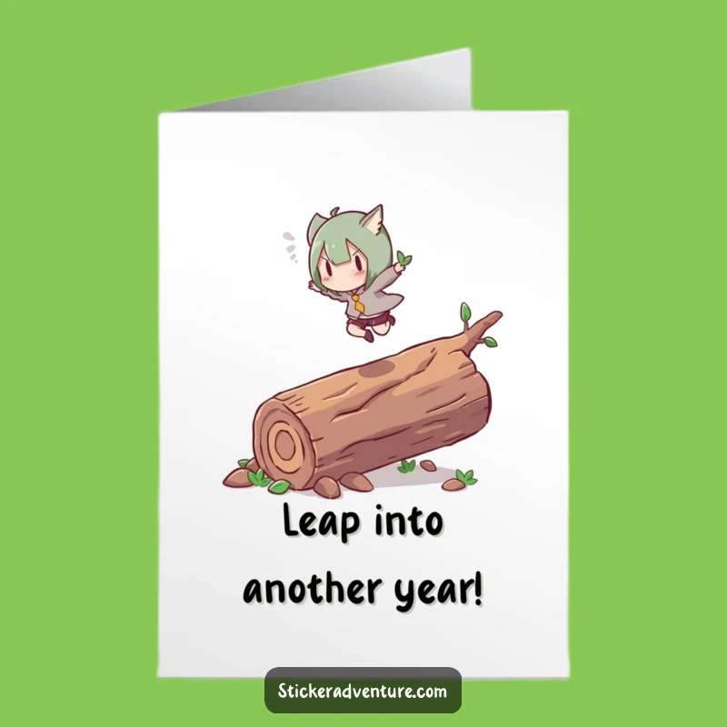 Free Printable Birthday Card Energetic Leap Character Fun Downloadable Gift