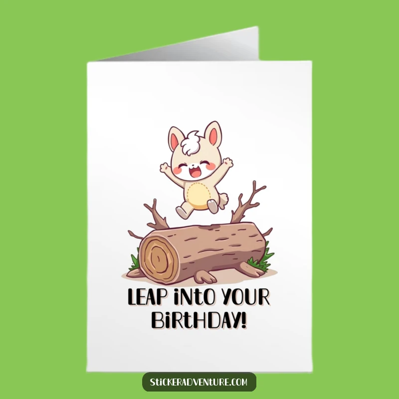 Free Printable Birthday Card: Joyful Leaper Birthday Fun - Downloadable Greeting
