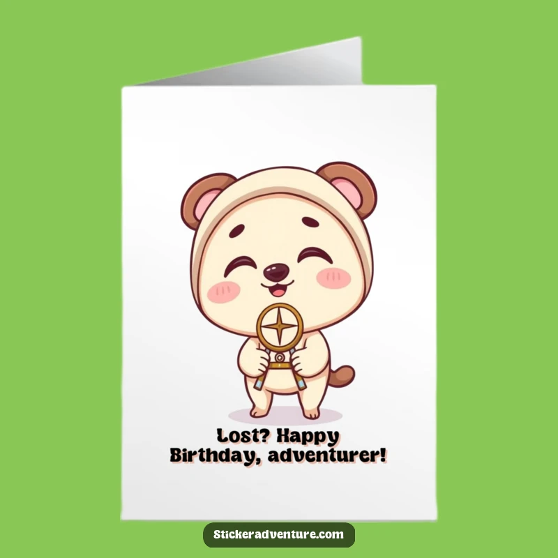 Free Printable Birthday Card: Clumsy Character Compass Fun - Funny Downloadable Gift
