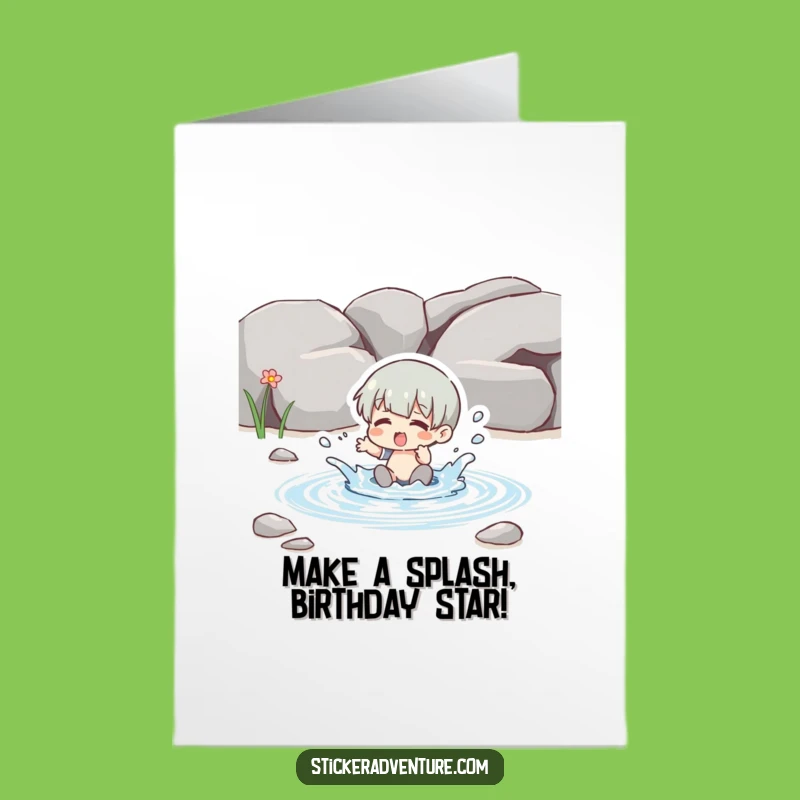 Free Printable Birthday Card: Splashy Fun - Joyful Stream Birthday!