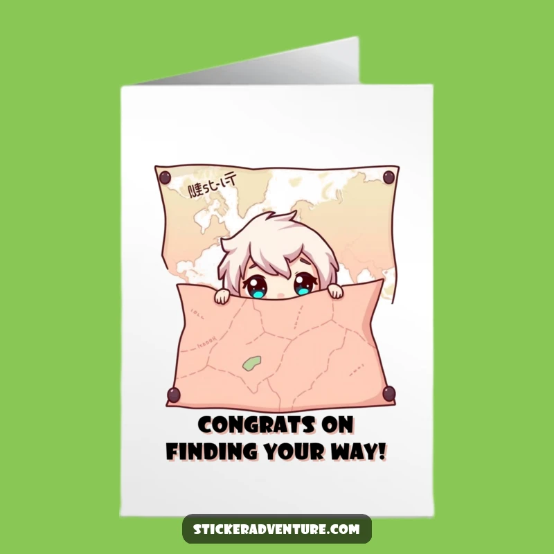 Free Printable Congrats Card: Map Peeker - Fun Discovery Downloadable Greeting!