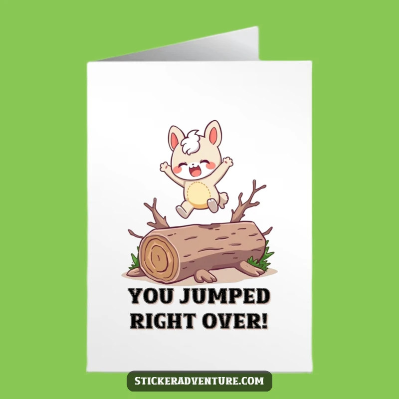 Free Printable Congrats Card: Joyful Leap Over Obstacles - Downloadable Success