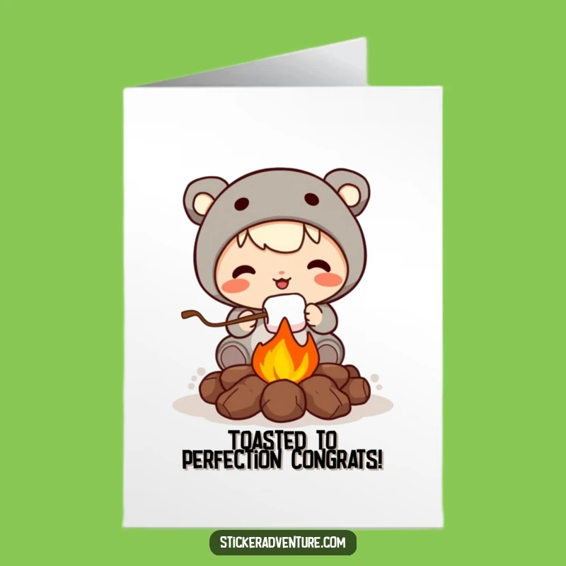Free Printable Congrats Card: Roasting Marshmallow Success Funny Downloadable Gift