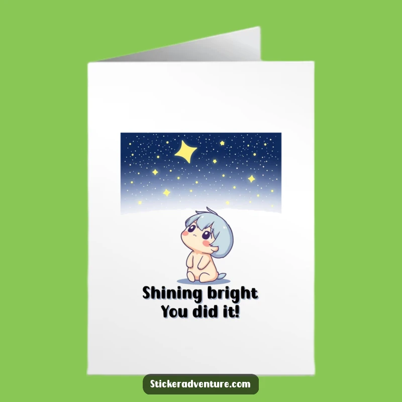 Free Printable Congrats Card: Starry Sky Achievement Funny Downloadable Gift