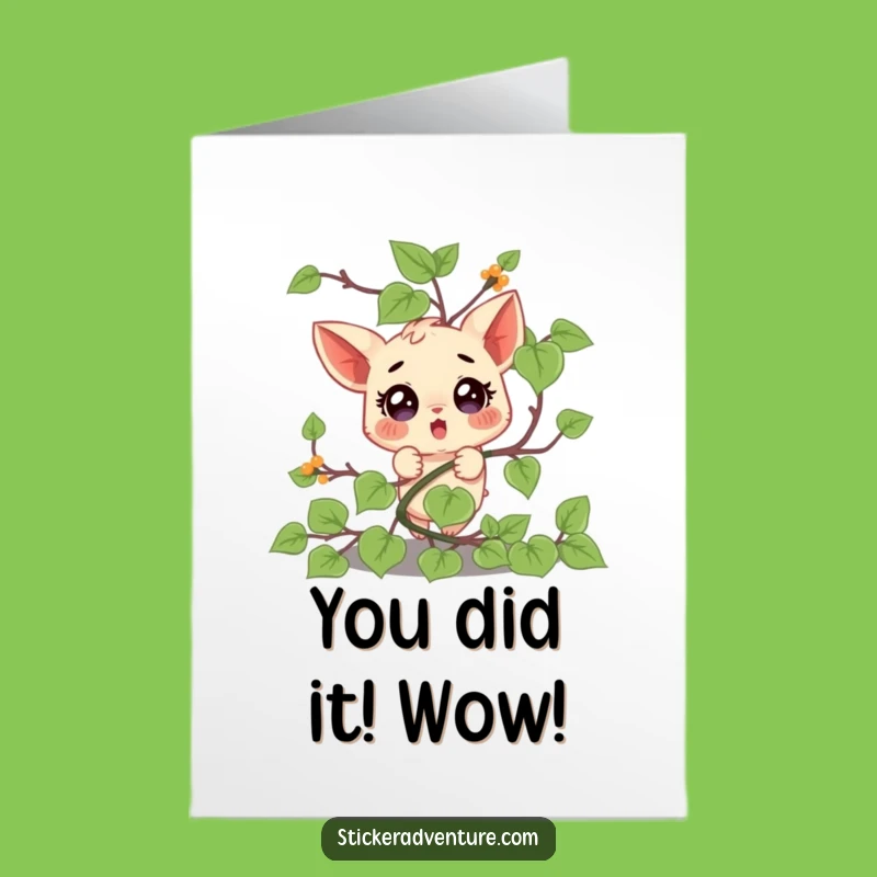 Free Printable Congratulations Card: Funny Tangled Character - Surprise DIY Downloadable Gift