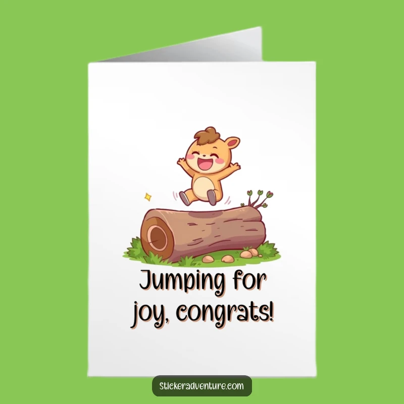 Free Printable Jumping Character Congrats Card: Hilarious Downloadable Achievement Gift