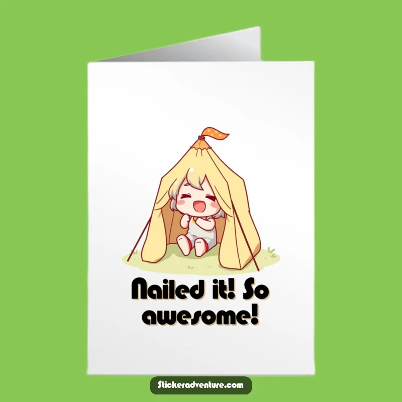 Free Printable Congrats Card: Adventure Achieved Tent Setup Gift!