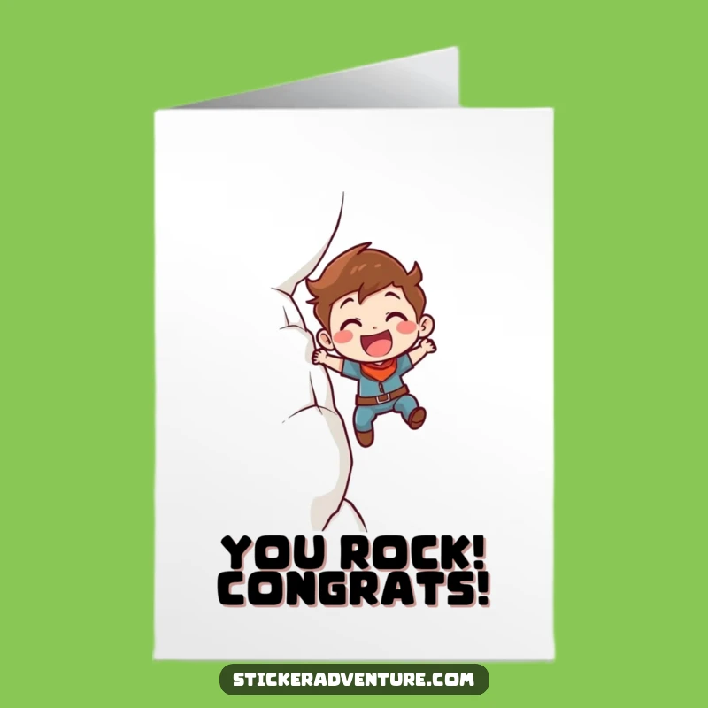 Free Printable Congrats Card: Adventurer Character, Funny Downloadable Gift for Success