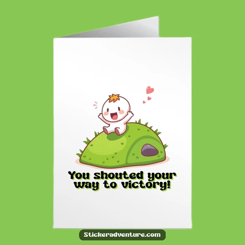 Free Printable Congrats Card: Gleeful Hill Slide - Victory Shout!