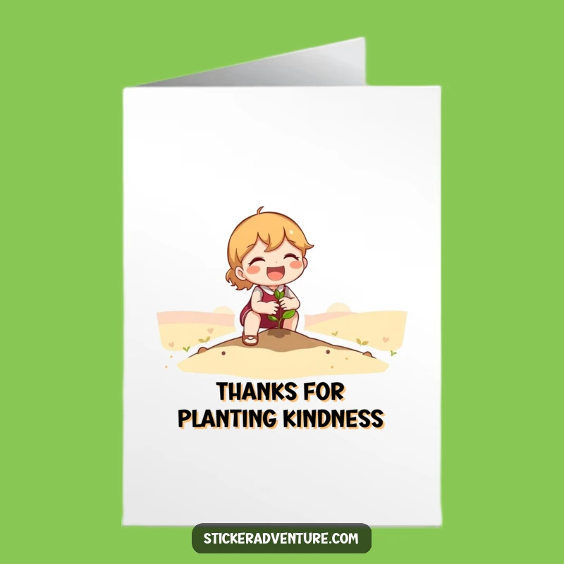 Free Printable Thank You Card: Cute Planter Character, Funny Downloadable Gift for Appreciation