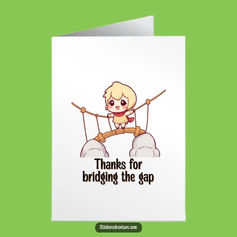 Free Printable Thank You Card: Rope Bridge Adventurer, Downloadable DIY Gift