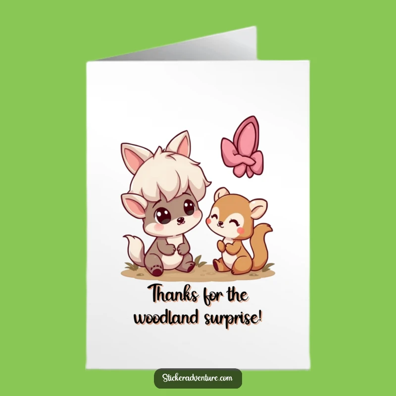Free Printable Thank You Card: Shy Creature Surprise - Downloadable Appreciation Gift