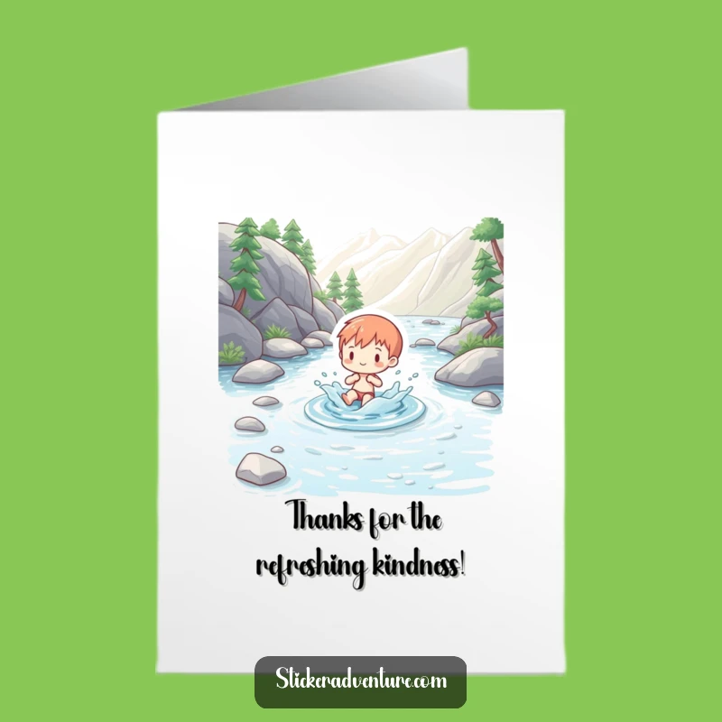 Free Printable Thank You Card: Stream Figure's Playful Splash!