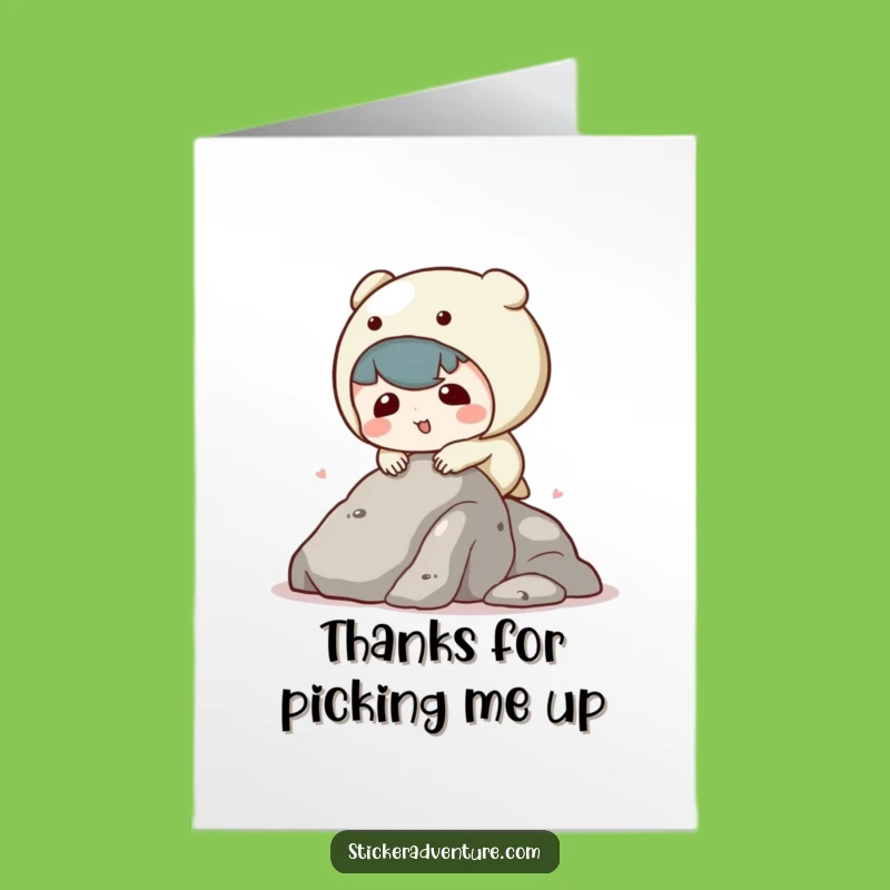 Free Printable Tripping Kawaii Thank You Card: Funny Downloadable Appreciation Gift