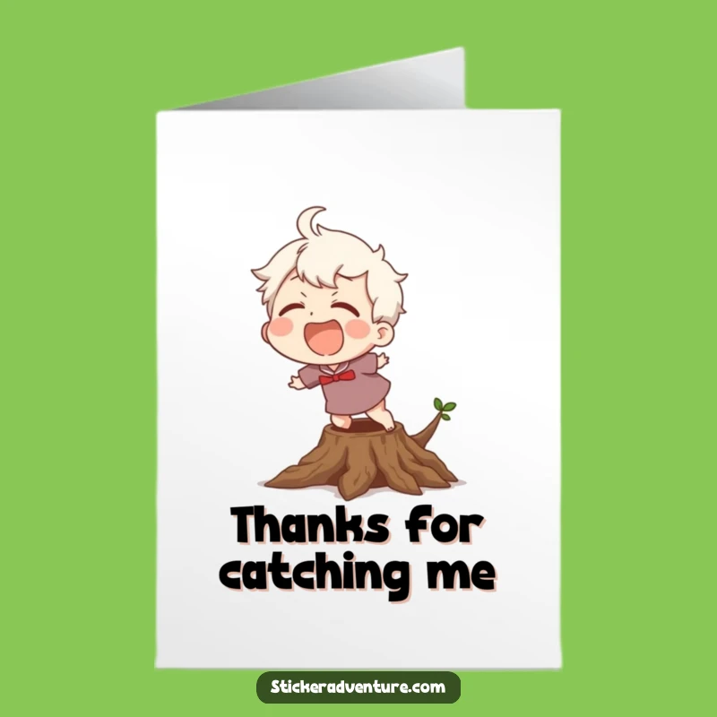 Free Printable Thank You Card: Clumsy Character, Funny Downloadable Gift for Kindness