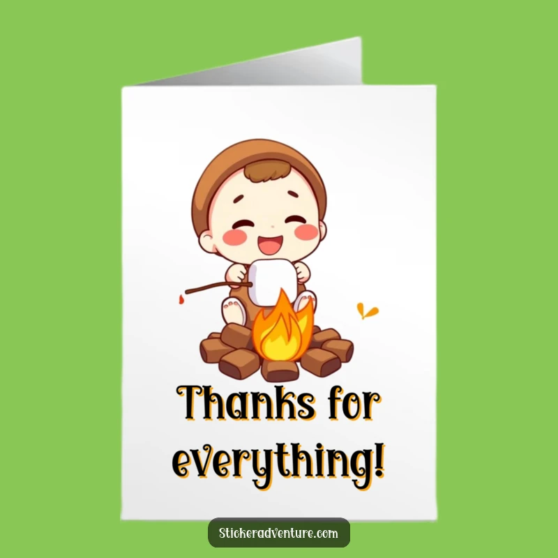 Free Printable Thank You Card: Campfire Gratitude - Marshmallow Thanks!