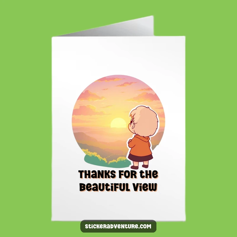 Free Printable Thank You Card Sunset Gratitude Character Amazing Downloadable Gift